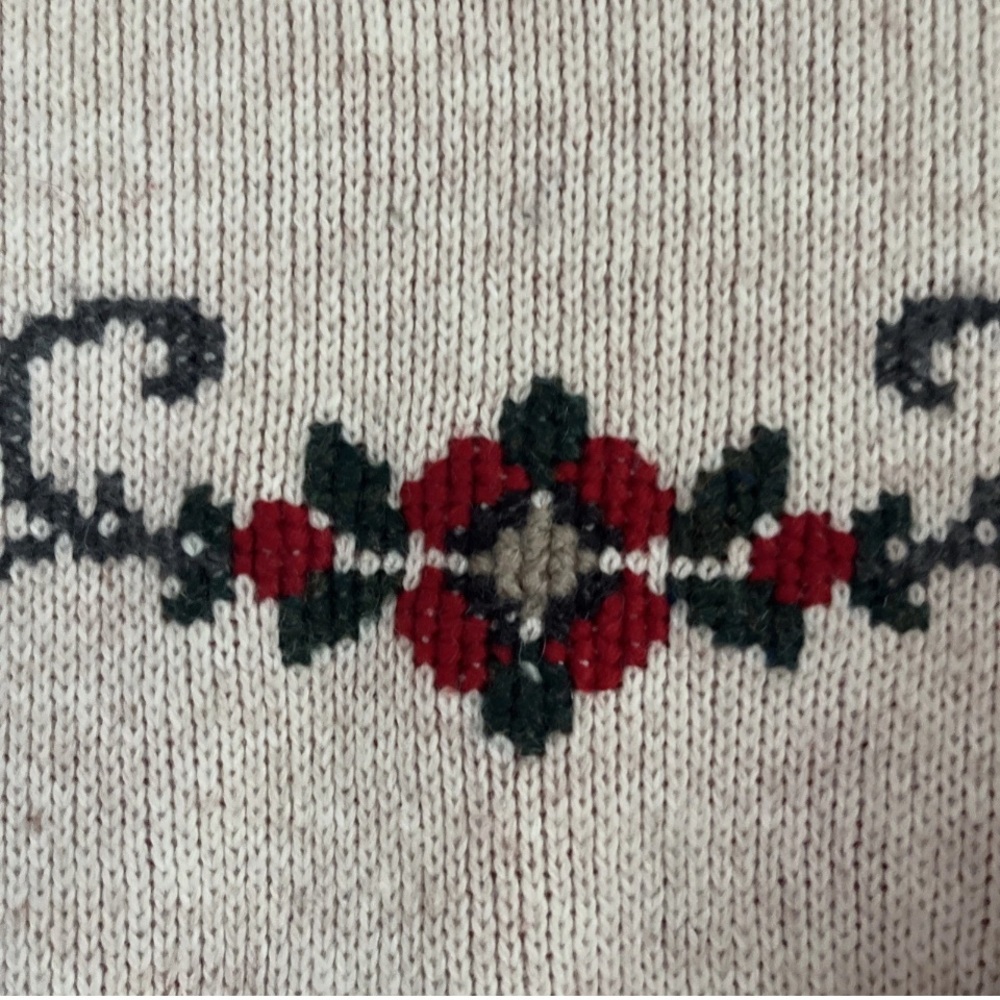 Vintage Red and Cream Nordic/Holiday Patterned Sweater,Esprit,Cropped, Sz Small - Picture 8 of 11